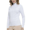 Blusa Manga Longa Crepe Gola Alta [F081]